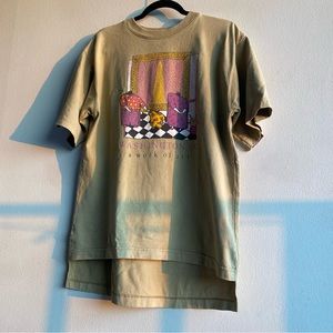 Vintage high-low ochre colored shirt